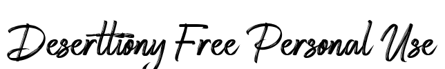 Deserttiony Free Personal Use Font Image