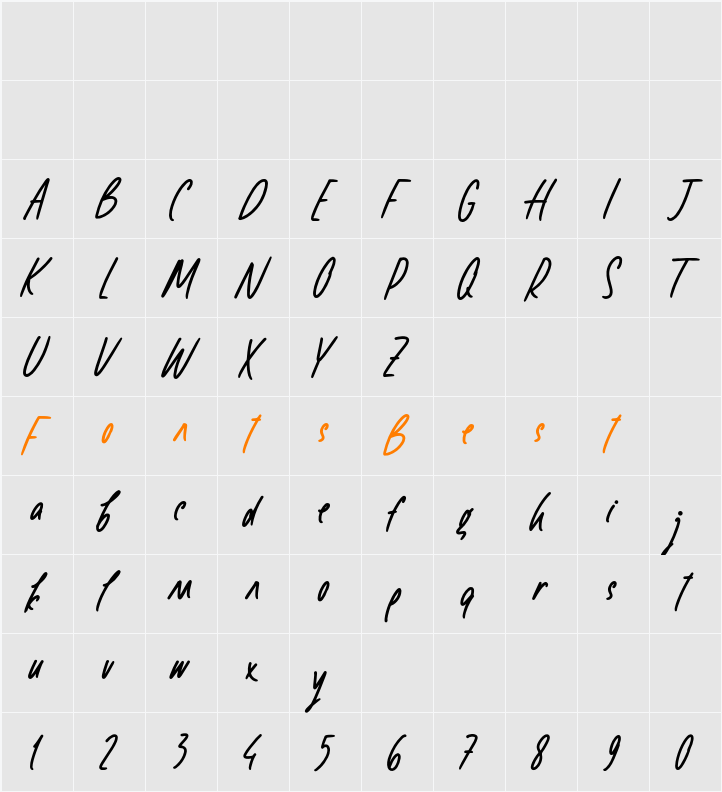 Demo Smile Brightly Character Map
