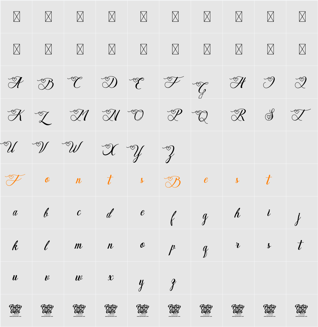 Blooming Memories Character Map