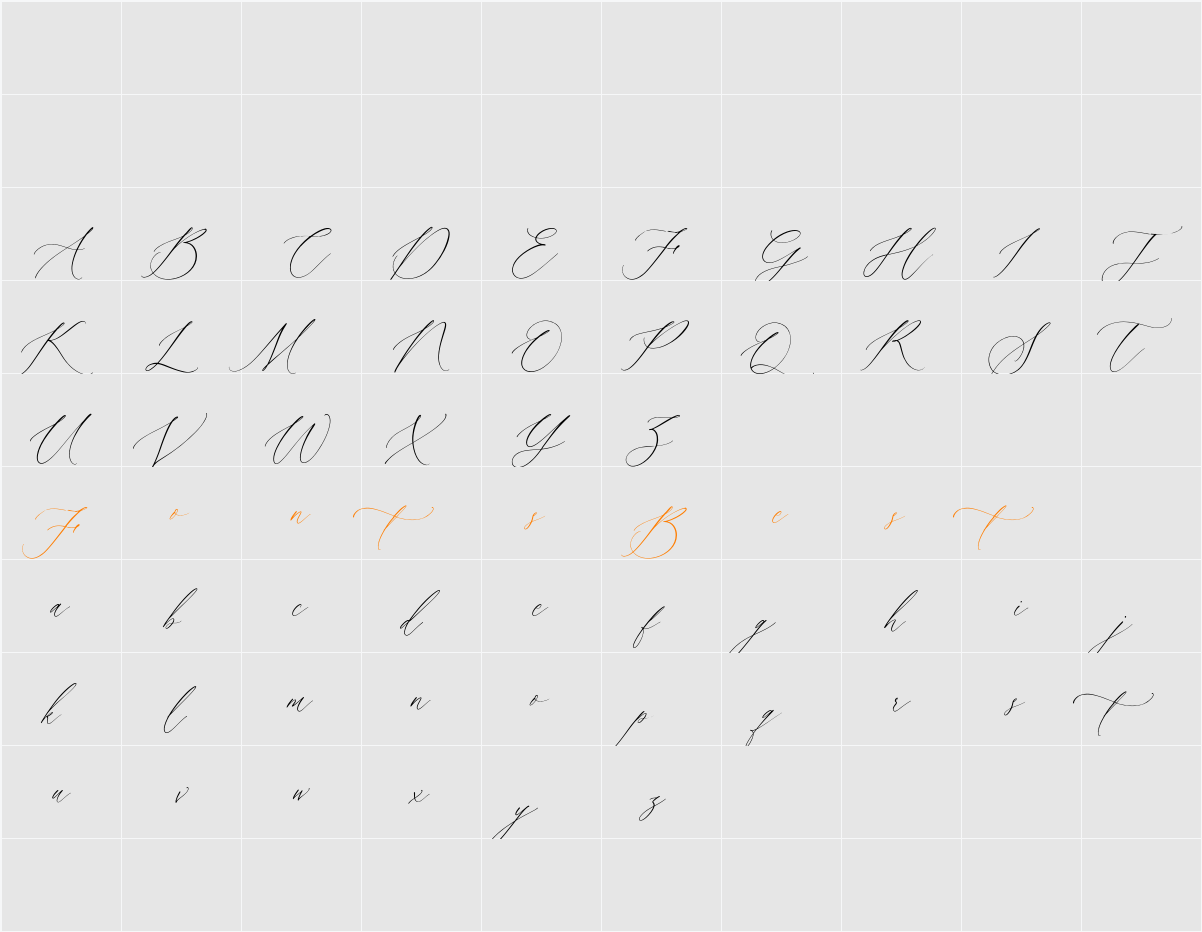 Morning Georgina Character Map