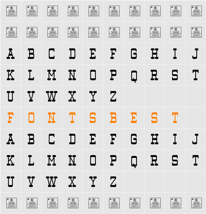 UT South Drink Slab Demo Character Map