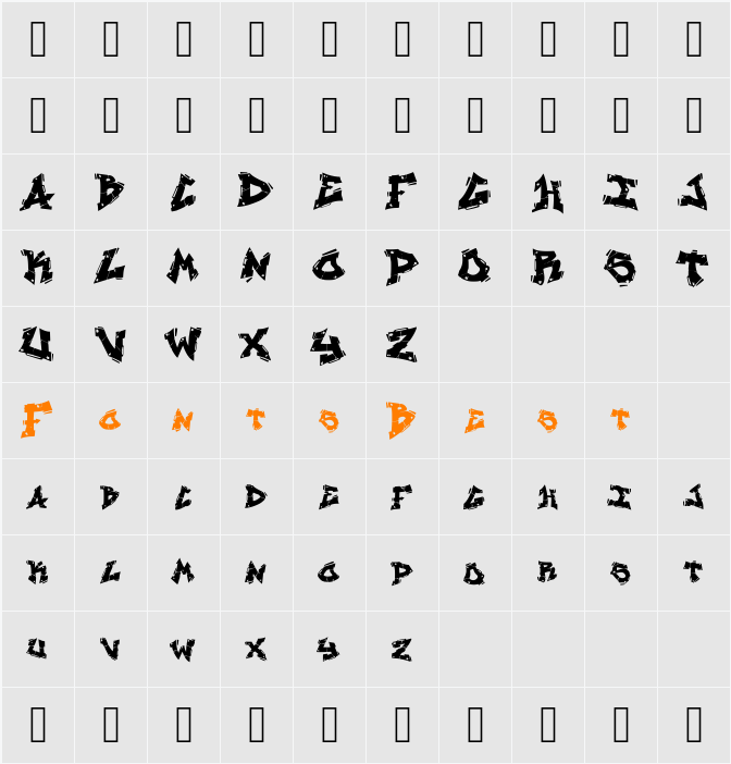 Soacha Letter Font Character Map