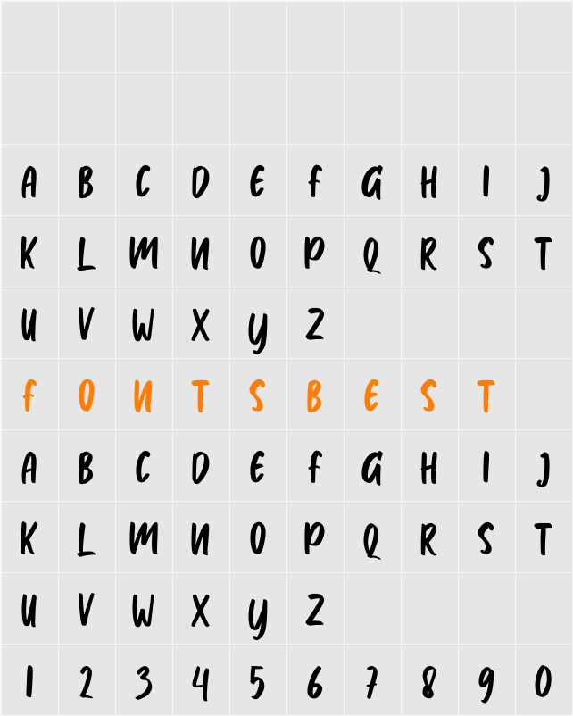 Lovely Dattega Sans Character Map