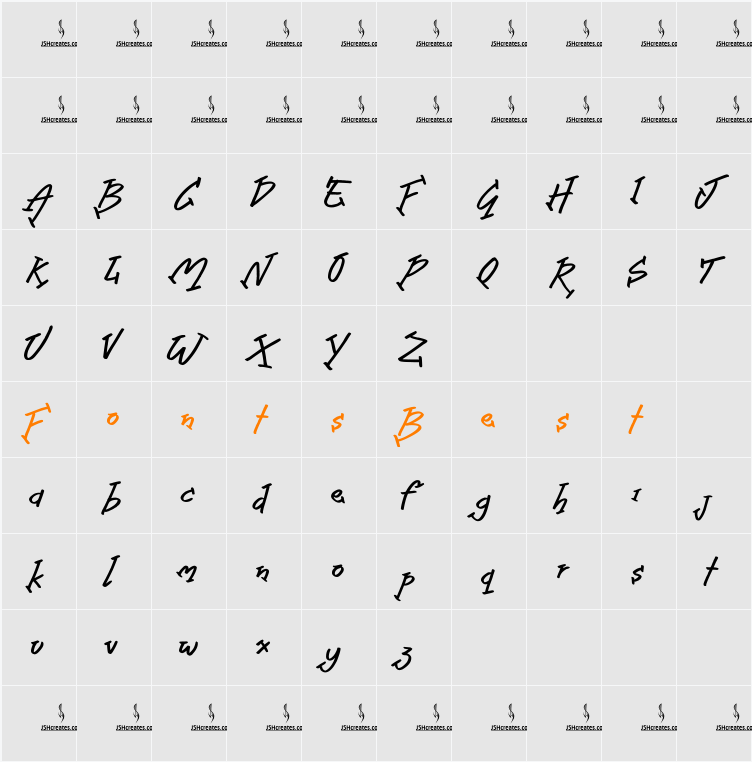 Sticky Glue Character Map
