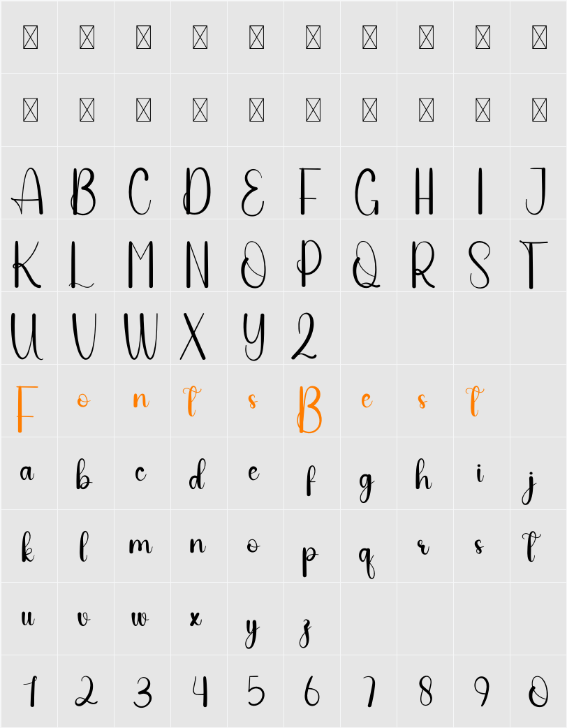 Weeded Character Map