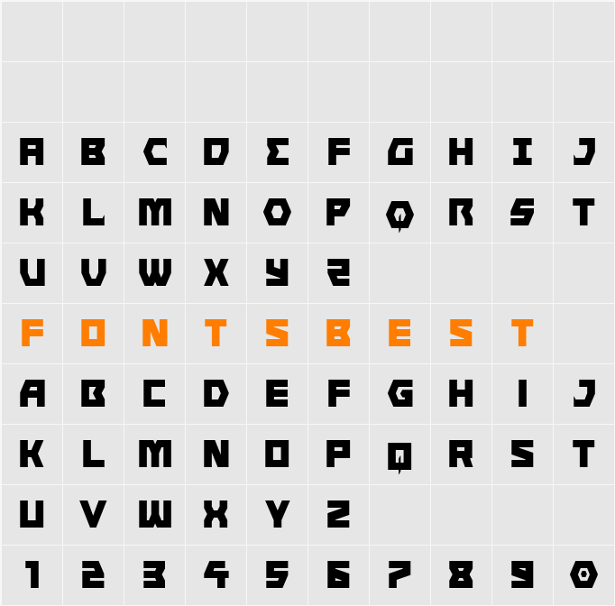 Cyberform Condensed Character Map