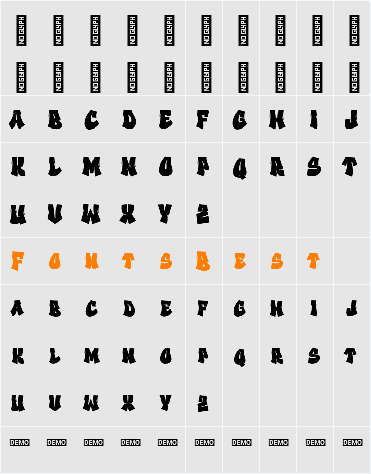 Gastar Graffiti Character Map