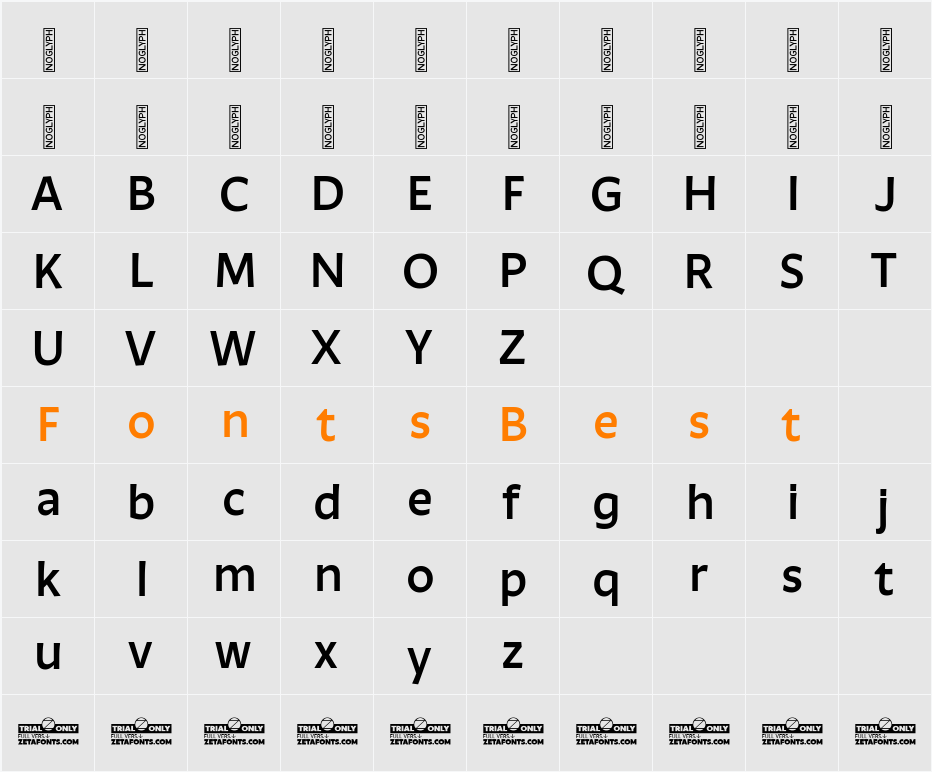 Ambra Sans Trial Medium Character Map