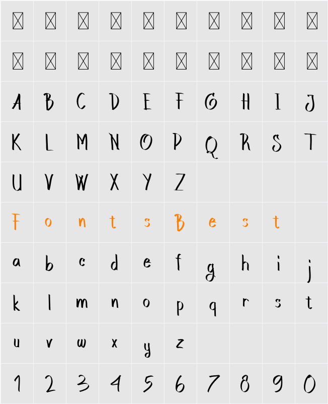 Andalan Boxing Character Map