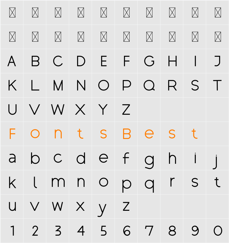 Brandink Sans Character Map