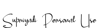 Supriyadi Personal Use Font Image