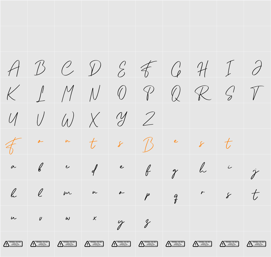 Willybery PERSONAL USE ONLY! Character Map