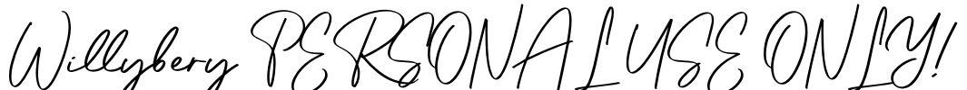 Willybery PERSONAL USE ONLY! Font Image