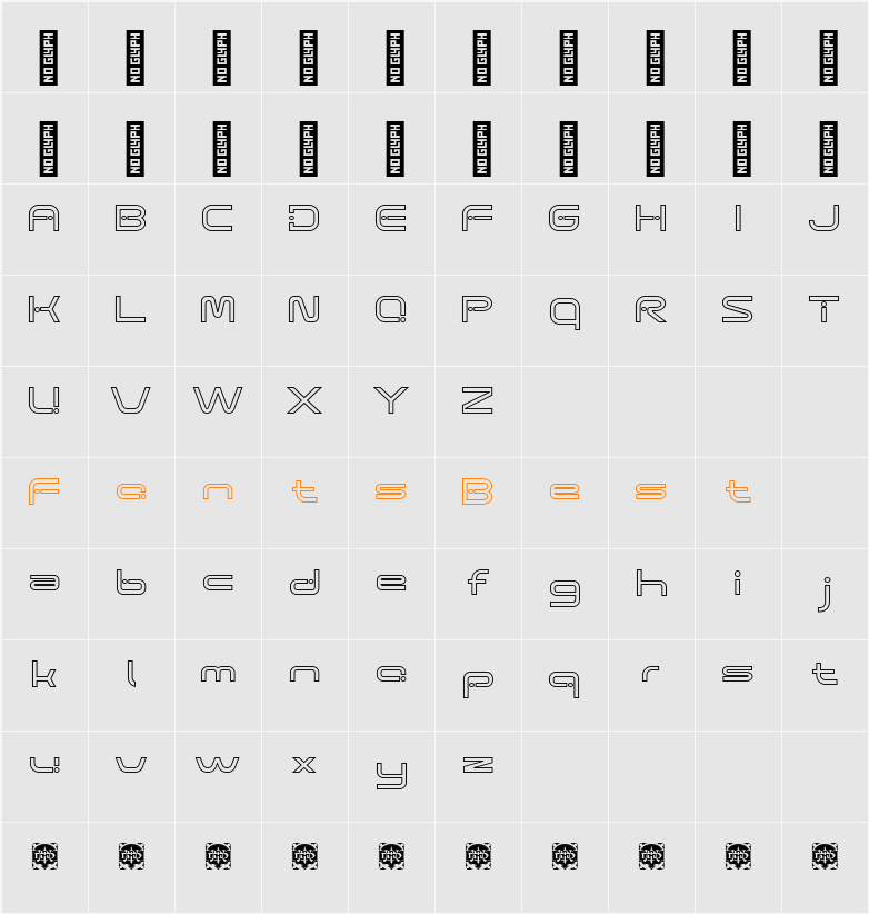 Gotrix Demo Outline Character Map