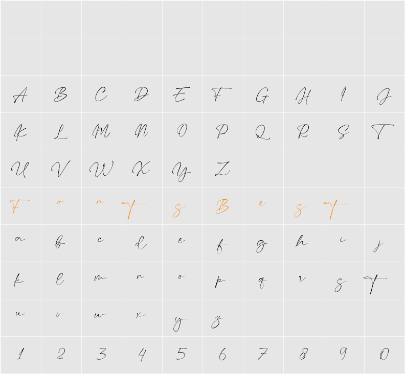 Mathilda Signature Character Map