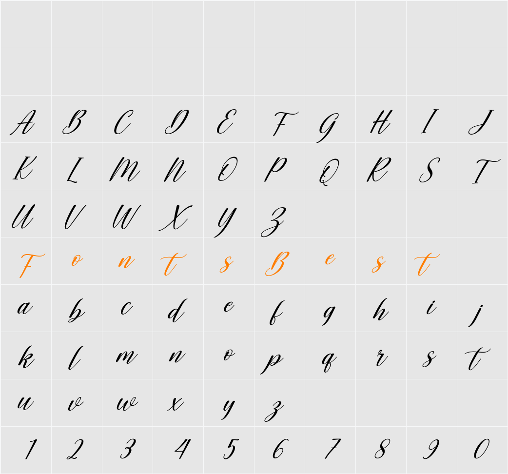 Maliska Script Character Map