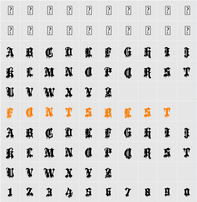 Crucifixion Character Map