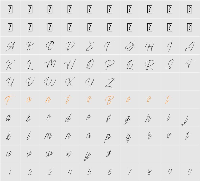 Grace Moretza Regular Character Map