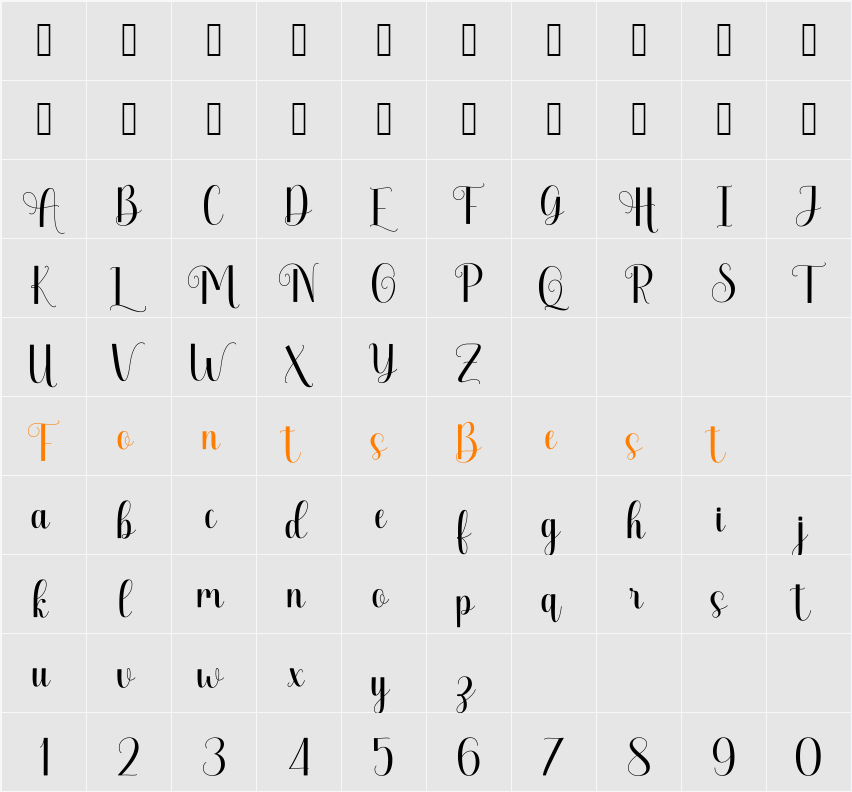 Agisthina_DEMO Character Map