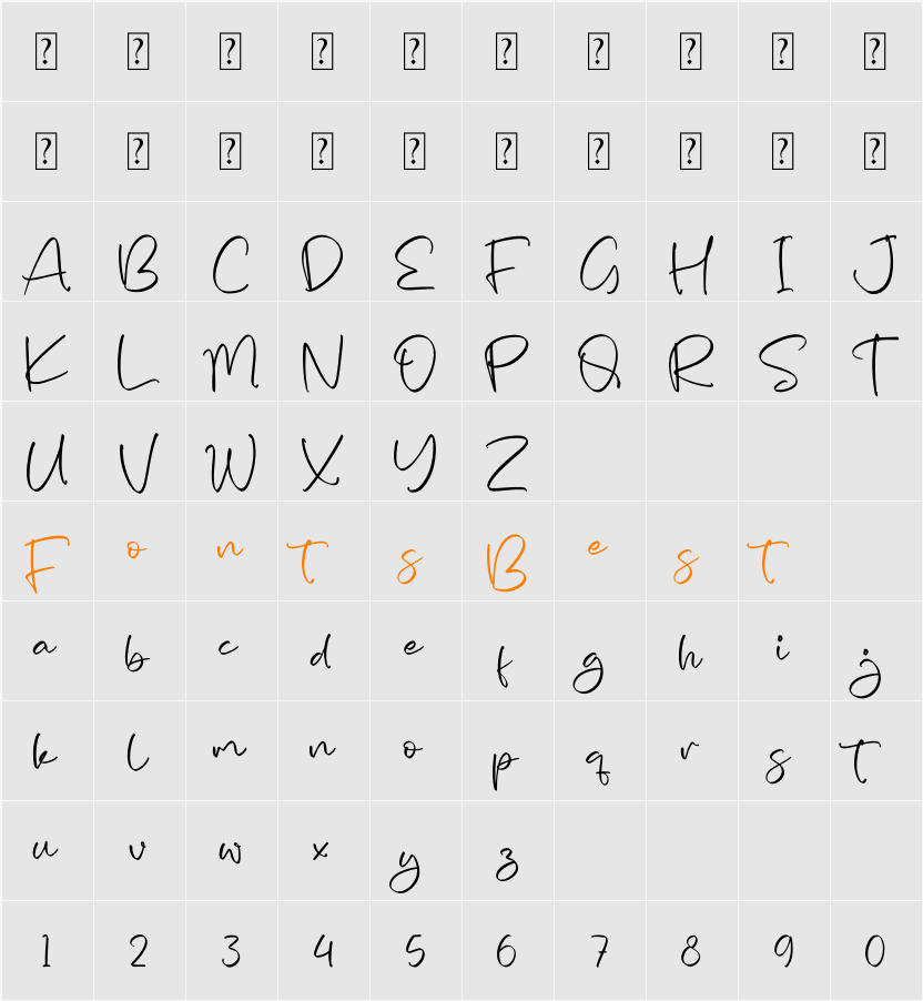 Emillea Mooneta Character Map