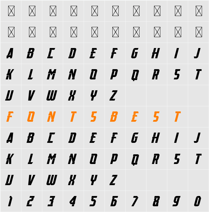 Flick SS 2 Demo Character Map