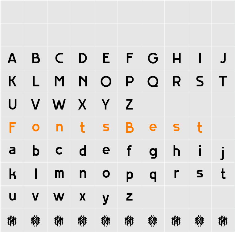 MN Grissee Personal Use Character Map