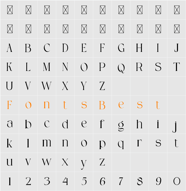 GLORYSE Character Map
