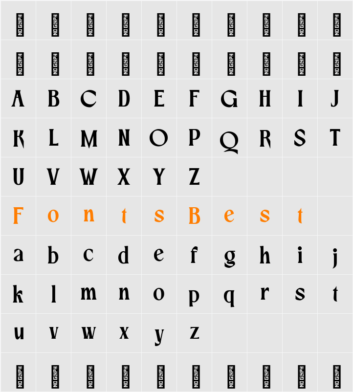 CRESTY Eighties Semibold Character Map