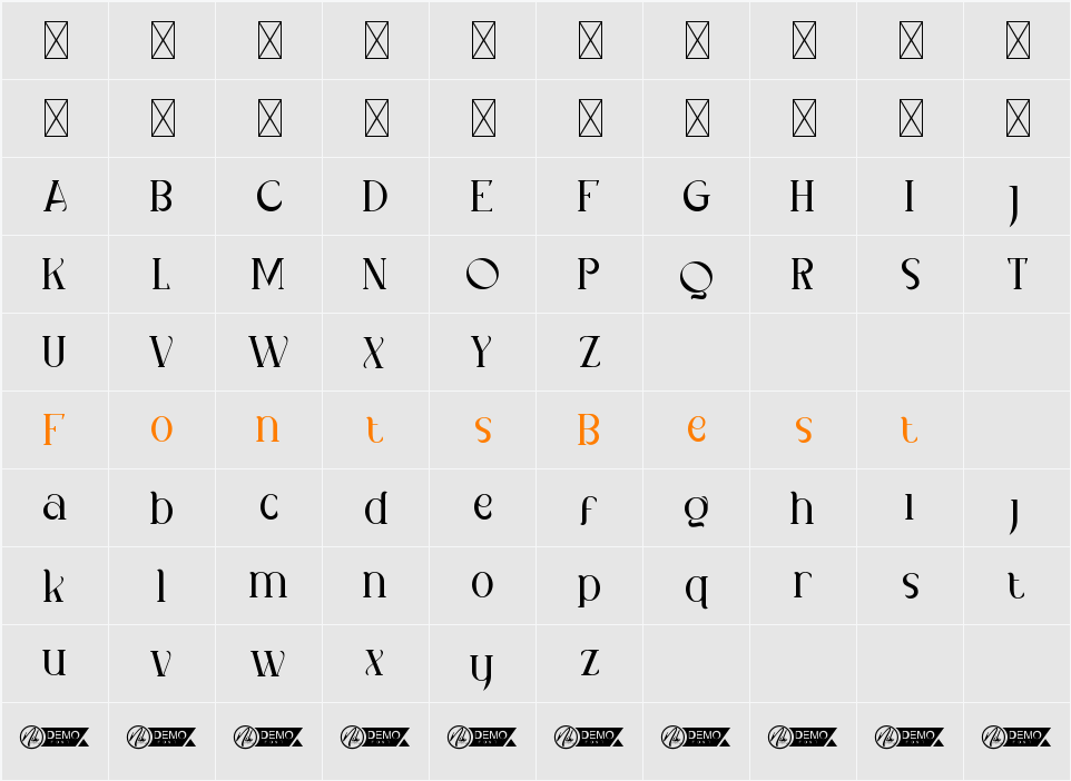 JavaMangoDemo Character Map