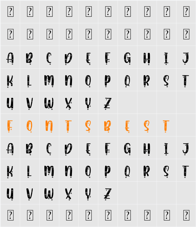 Decorative Font Baimbo Character Map