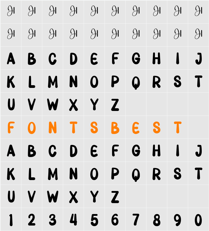 Love Twist Sans Character Map