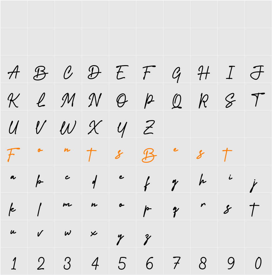 Ypsilanti Signature Character Map