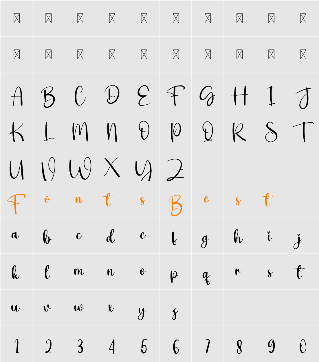 Winsome Character Map