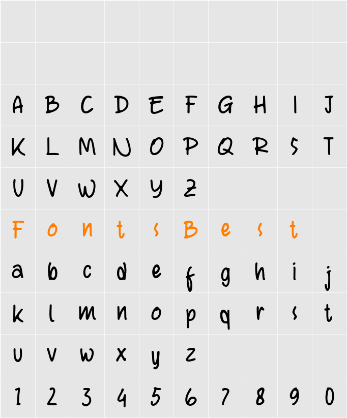 Gareh Character Map