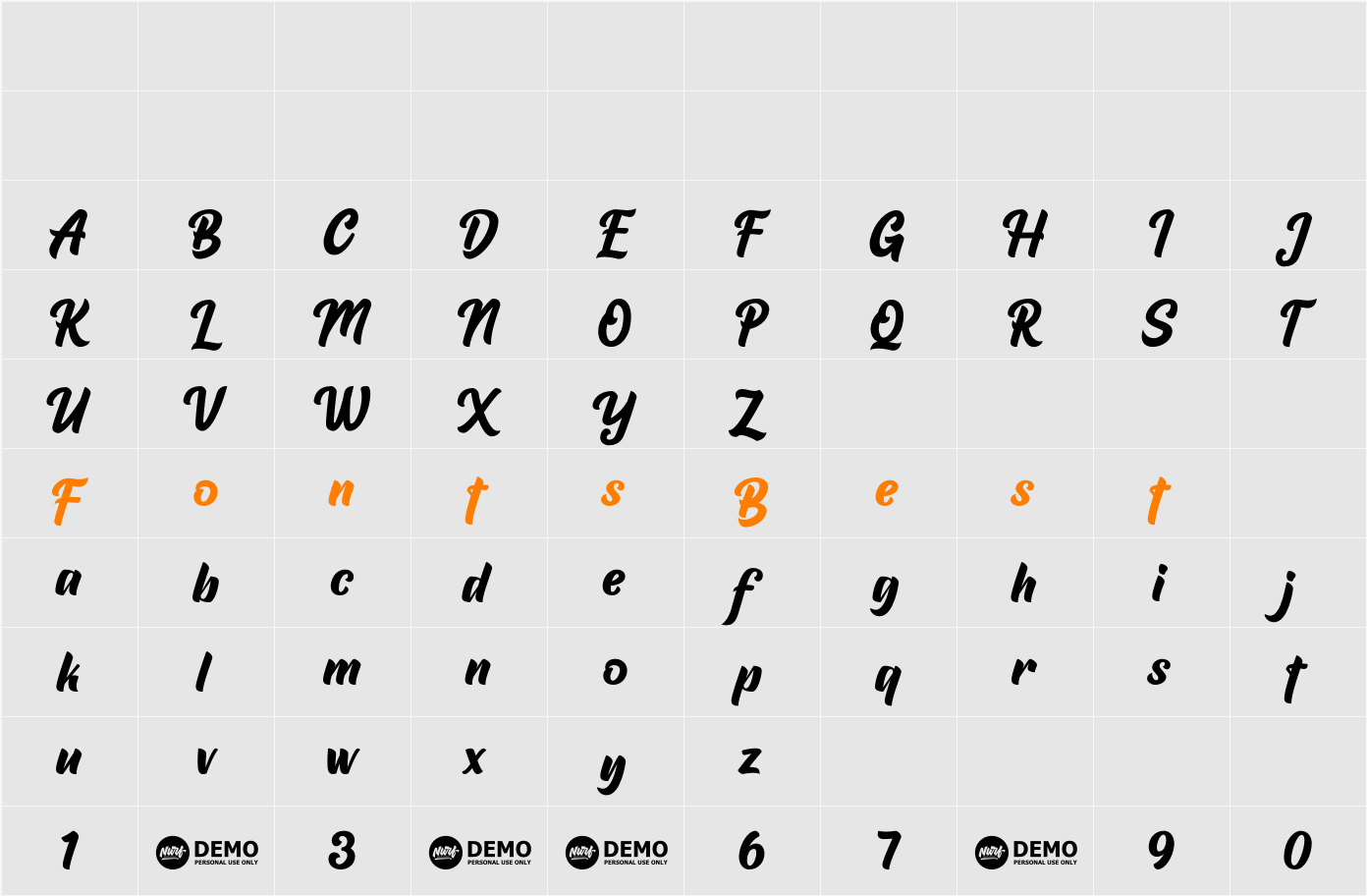 Banthani Demo Character Map