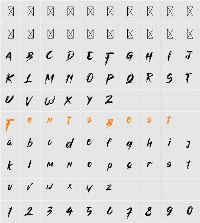 FIGHTBACK Character Map