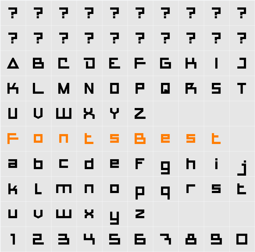 APOLLO ROCKET Character Map