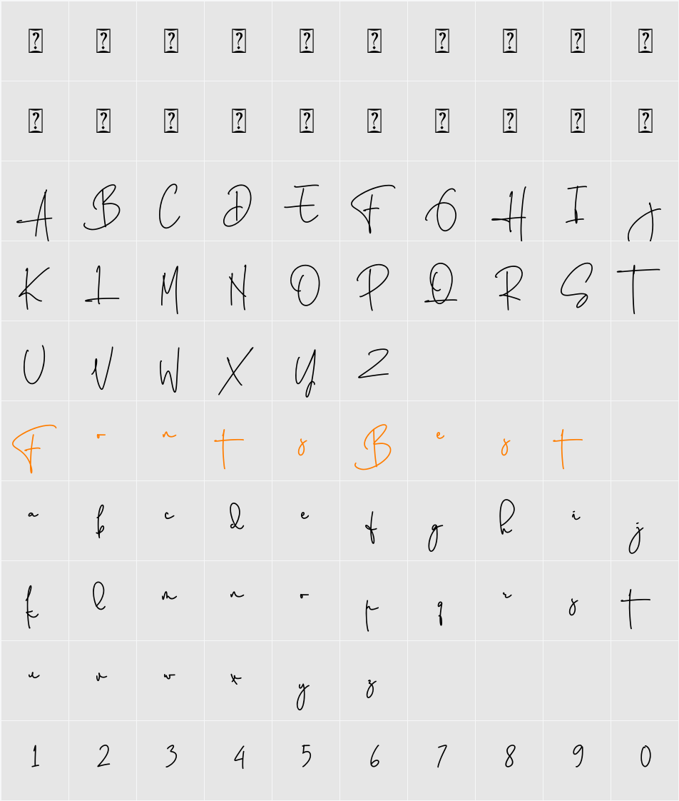 Lovintime Character Map