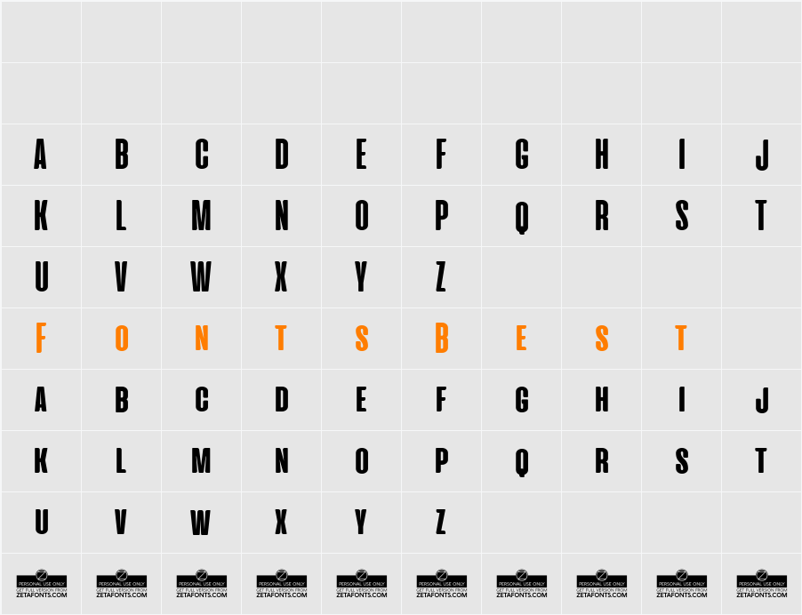 Cinematografica Character Map