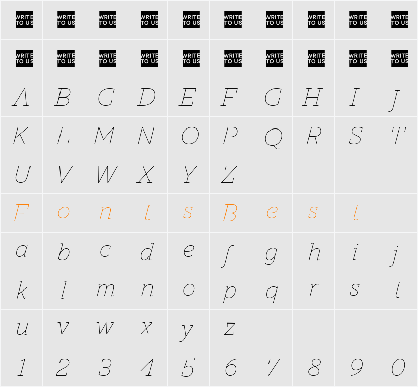 TT Norms Pro Serif Trl Th Character Map