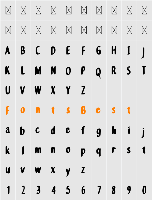 Orang Kayu Character Map