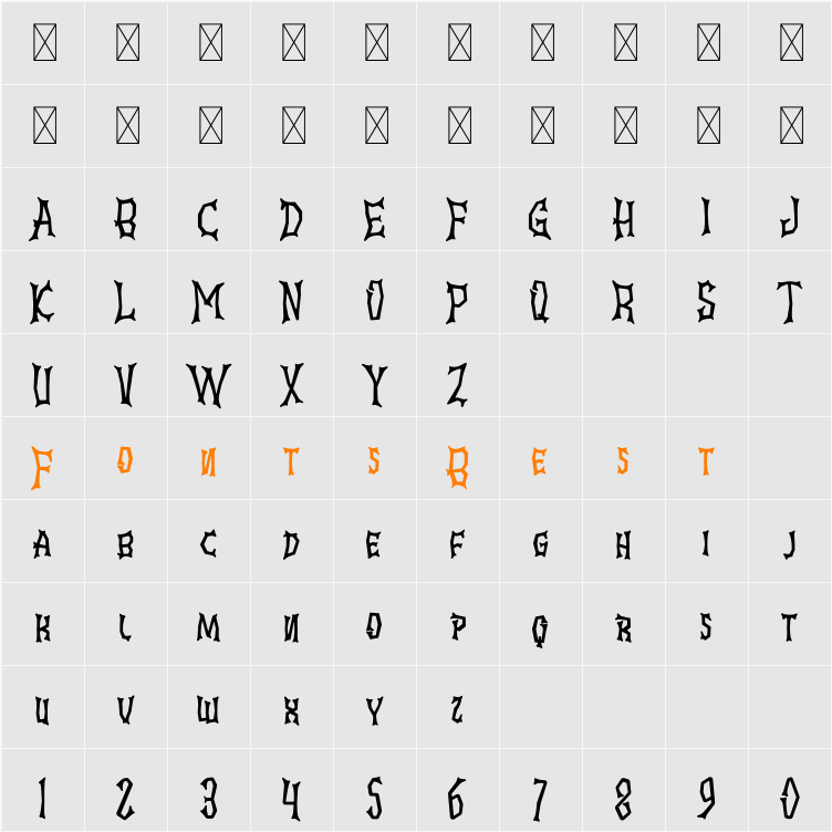 Ghostly Guffaws Character Map