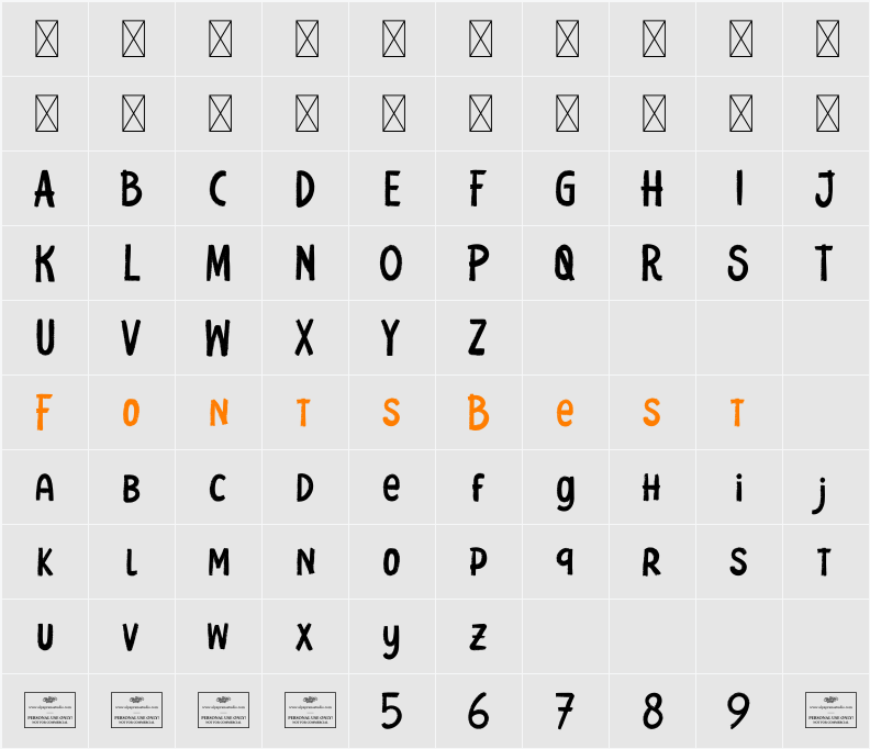 Evergreen Free Character Map