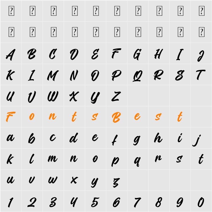 Agustin Character Map