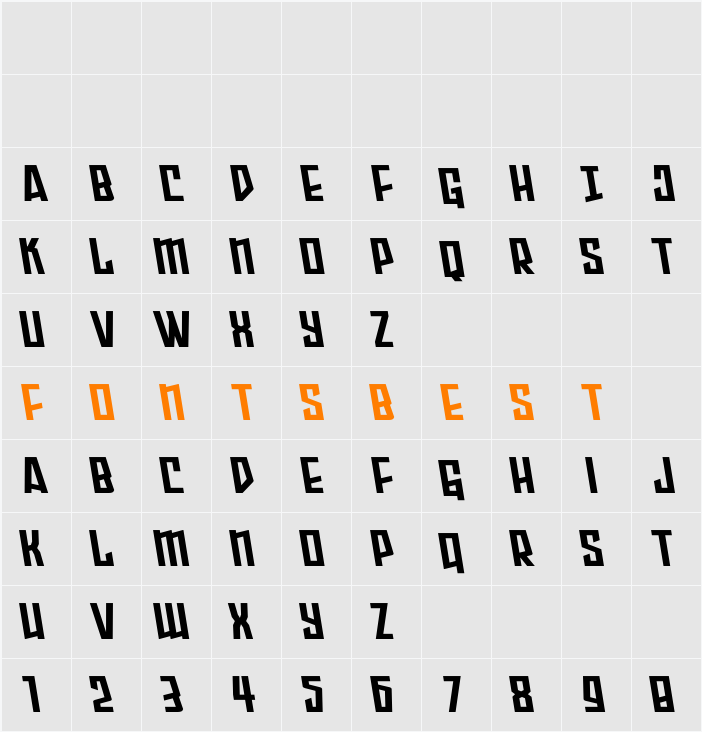 Splashpoint Semi-Leftalic Character Map