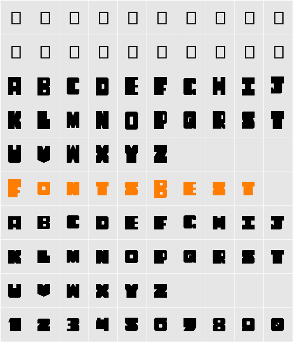 Americanos Character Map