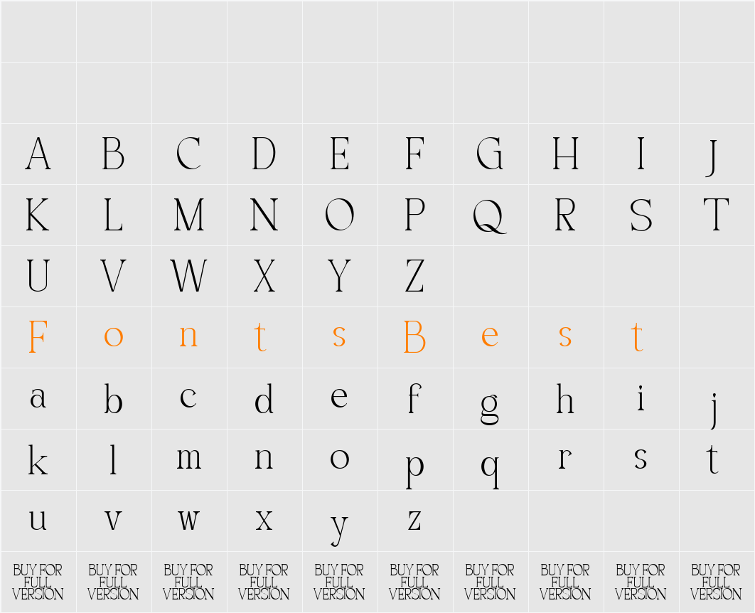 Quiffed Flicker Character Map