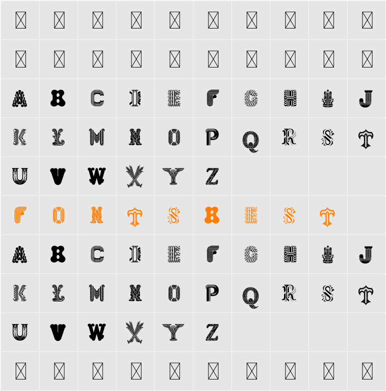 Quixoty Character Map