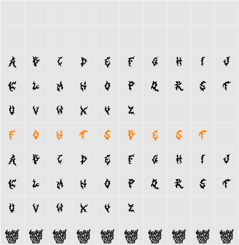Trash Spectral DEMO Character Map