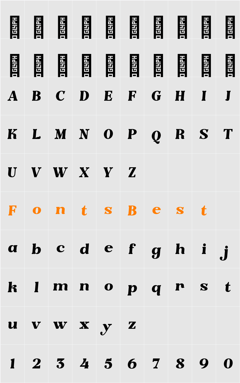 Minatur free version Character Map